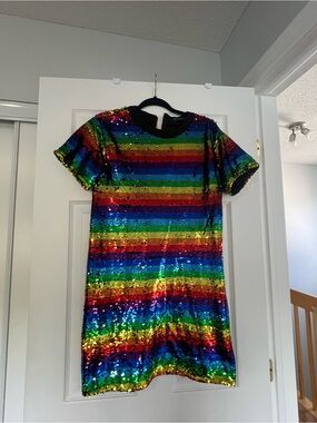 PrettyLittleThing Rainbow Sequin Dress